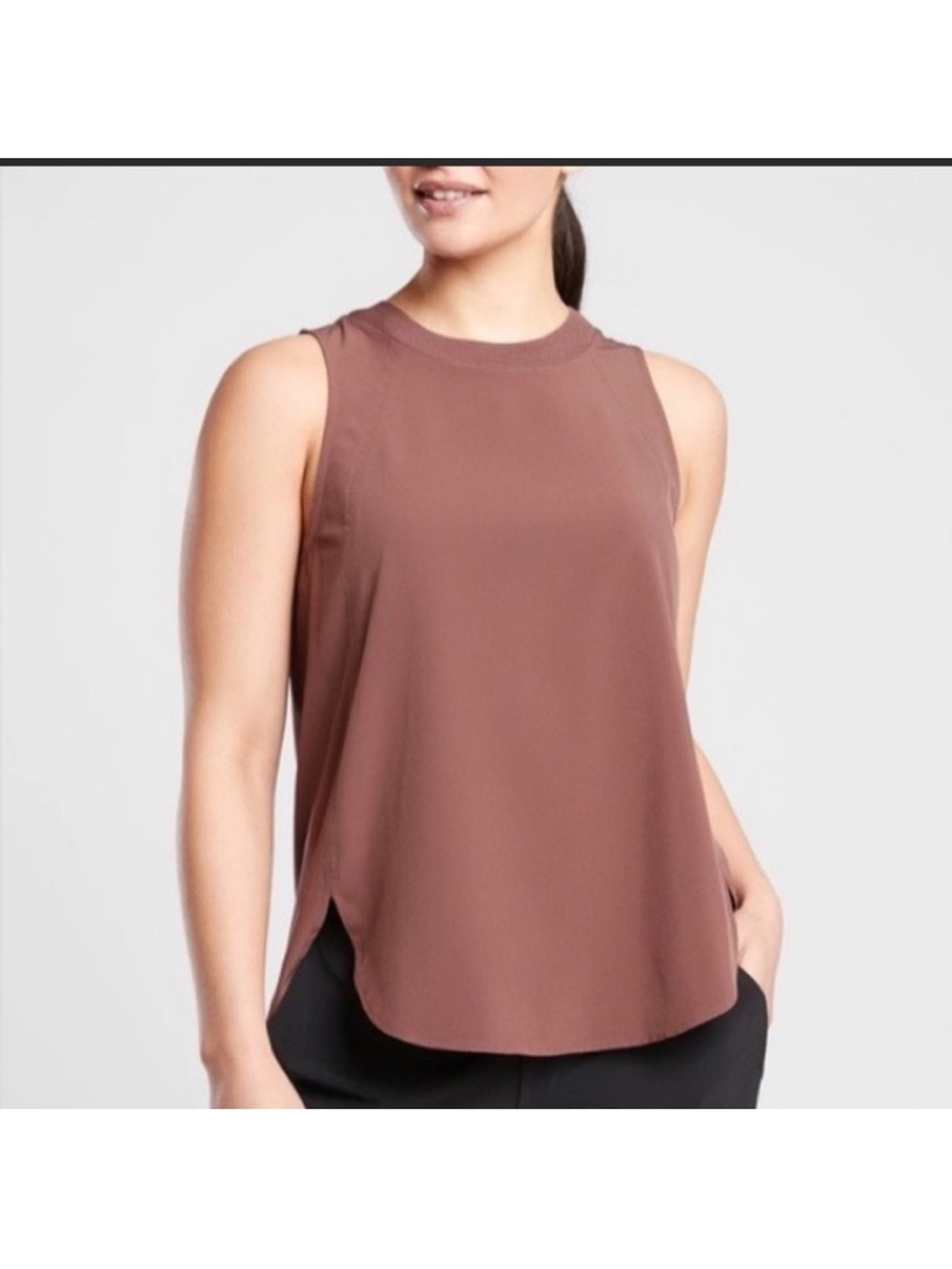 Athleta Zephyr Refined Tank in Mauve Brown Size Small
